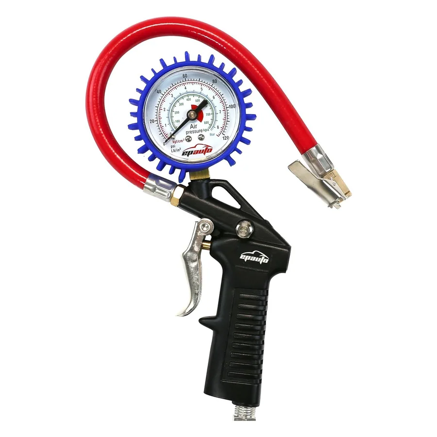 EPAuto Tire Inflator Gauge with Hose, 120 PSI