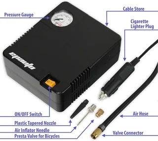 12V Tire Inflator with Dial Gauge, thumbnail 2